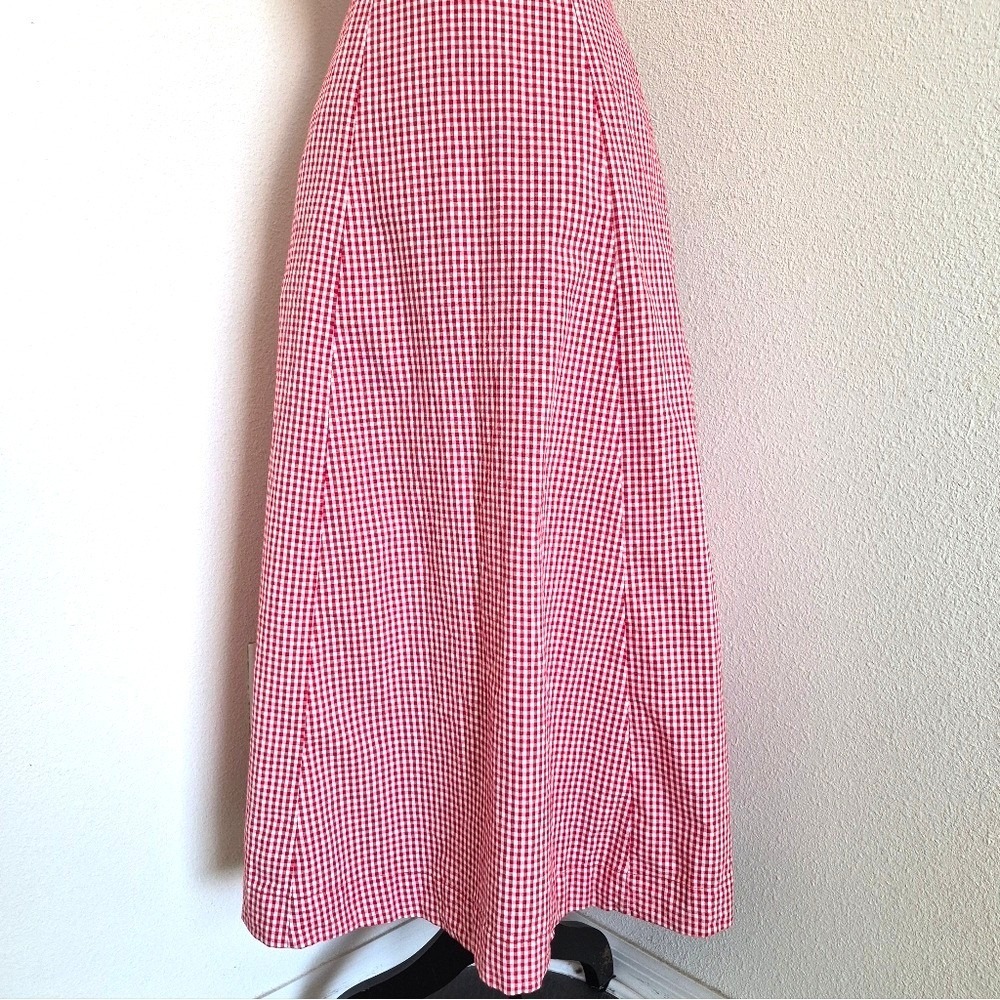 Rachel Zoe Red and White Gingham Midi Dress - Picture 4 of 15